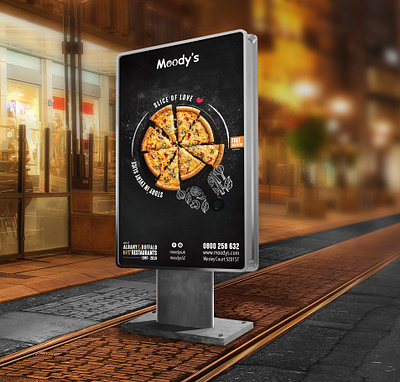 Outdoor Food Ad | Food Flyer | Food poster beige black branding cafe menu food food flyer food menu food poster modern menu orange outdoor advertising pizza flyer restaurant menu