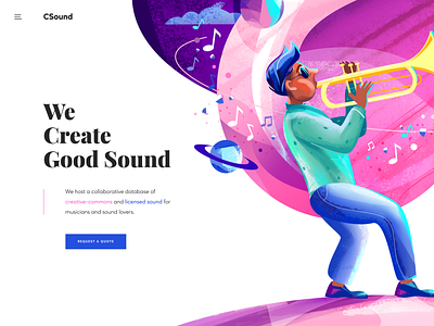 Music Database Concept art concept database design homepage illustration illustration for web landing page music sound ui ux web design web illustration website