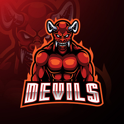 Red devil mascot logo design branding design devil esport esports game design graphic design illustration logo mascot logo