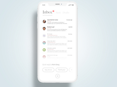 Email app client mockup app design email ui