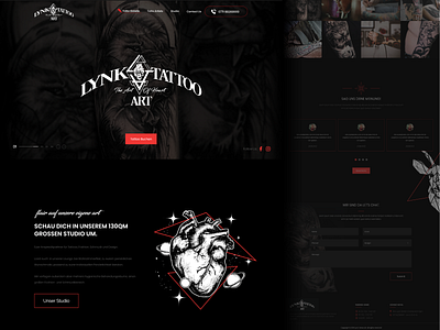 Tattoo Art Website Design branding creative creative agency designer graphic illustration ink tattoo tattoo art ui ui ux design ux web webdesign webs website