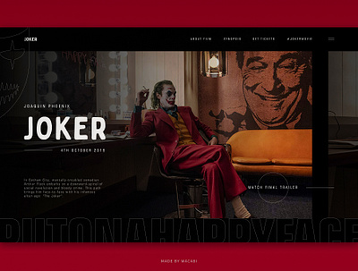 JOKER Movie | First screen concept animation batman concept daily ui dark dc comics design film imdb joker minimalistic movie top shots ui user interface ux wacabi web design