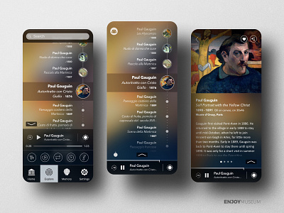 Enjoymuseum App Prototype app art beacons culture enjoymuseum exhibition gauguin interactive interface milano mobile mudec museum painting technology ui user experience user inteface ux
