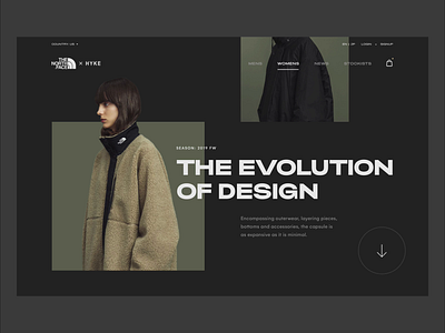 TNF x HYKE animation betraydan clean concept design interaction loading minimal northface simple typography ui ux web