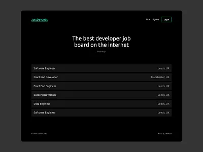 JustDevJobs Homepage dev jobs developer developer jobs homepage homepage design job board just dev jobs ui ux web design web developer