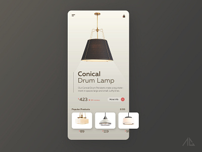 Ceiling Lighting App UI appdesign clean ui product details ui ux