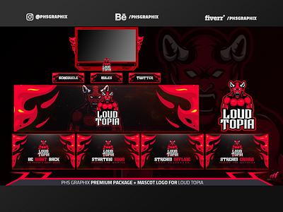 Full Twitch Package For Loud Topia branding design devil devils gamer illustration layout logo streaming twitch twitch overlay