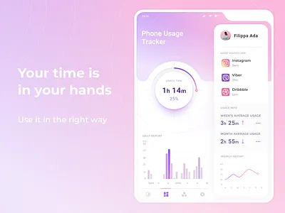 Phone Usage Tracker app design ui ux