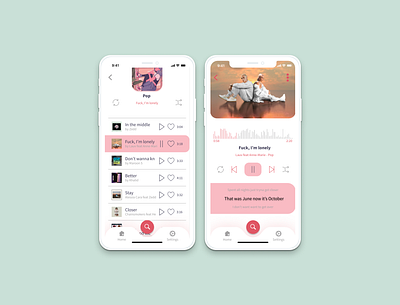 Playlist app app design music playlist pop