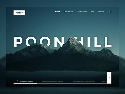 Mountain travel site 3d blue concept depth design minimal mountain travel ui ux web website