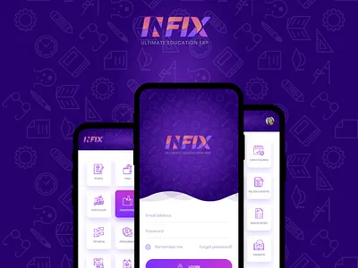 Infixedu Mobile App - Education Mangaement System android app design app clean design mobile app design school app user interface design