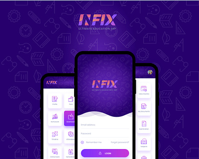 Infixedu Mobile App - Education Mangaement System android app design app clean design mobile app design school app user interface design