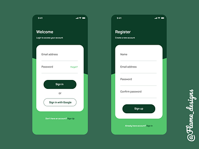 Login and Signup Screen app app design branding and identity branding concept design design app login login design login form login page login screen sign in sign up signup signup form signup page ui ui design uiux ux