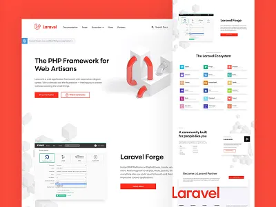 Laravel Website 3d branding focus lab illustration ui website