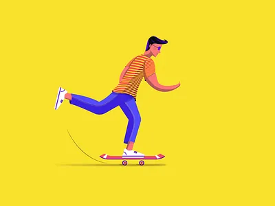 Boy skating character illustration skating