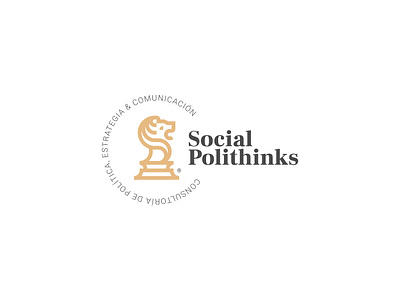 Brand | Social Polithinks brand branding gold golden illustrator león lion logo mark politic