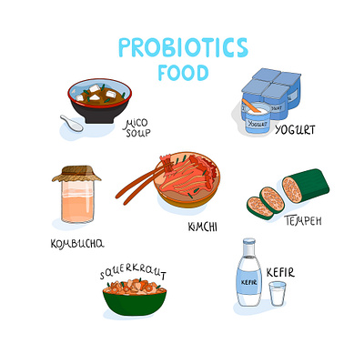 Probiotics food food illustration