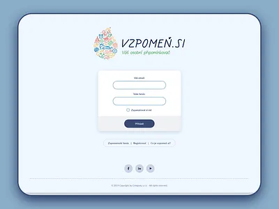 Login page - Vzpomen.si adobe illustrator adobe xd form gui login logo ui uiux vector website window