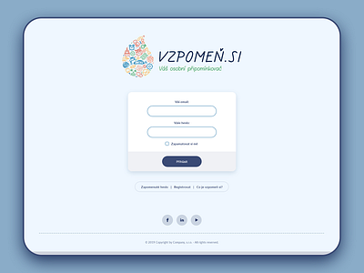 Login page - Vzpomen.si adobe illustrator adobe xd form gui login logo ui uiux vector website window