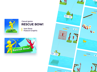 Rescue Bow! app art casual feature graphic game icon design mobile