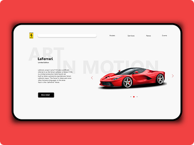 Landing page LaFerrari car clean concept design ferrari landing landingpage ui uiux web website