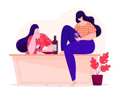 Weekend character design colors concept design digital drink flat vector girl illustration vector weeked weekend