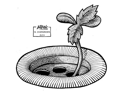 14. Overgrown - Marker sketch inktober inktober 2019 marker sketch nature overgrown seedling sink