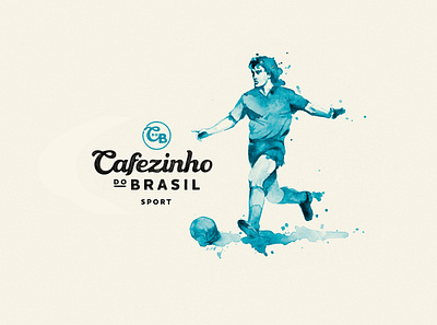 Cafezinho do Brasil illustration art artist ball blue brazil football illustration logotype painting sport watercolour