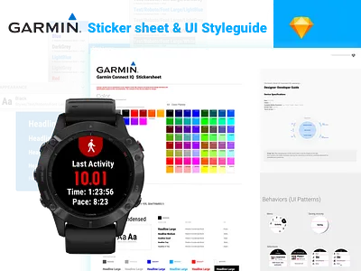 Garmin Watch Sticker Sheet app color palette garmin style guide styleguide uidesign watch ui
