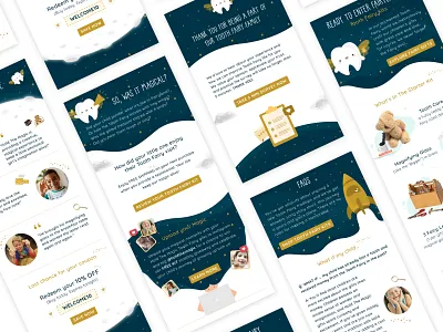 Hold the Magic newsletters: design and illustrations cartoon children illustration cute email campaign email design illustration magic marketing newsletters ui