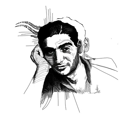 Robert Capa adobephotoshop black illustration lineart portrait wacom