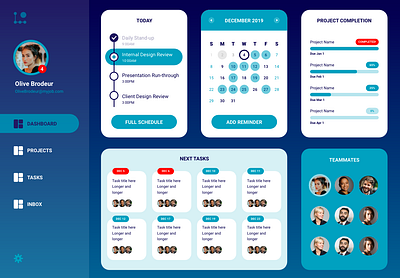 Project Management App app design ui ux