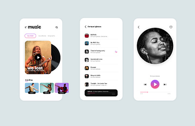muzic mobile app UI animation arts clean ui interaction love mobile app design mobile apps music app userexperience userinterface uxdesign