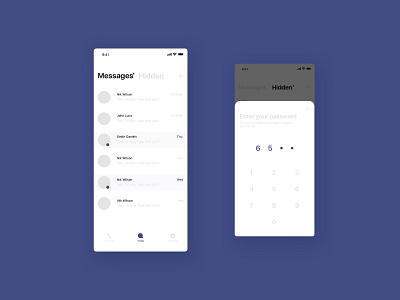 Messages app app design messages mobile password ui ux