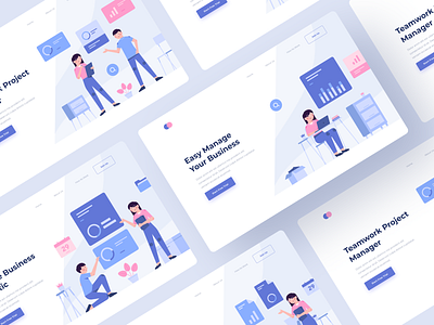 Web Illustration agency app bussiness company design flat illustration interface landing page marketing minimal modular office product design ui ux vector web website