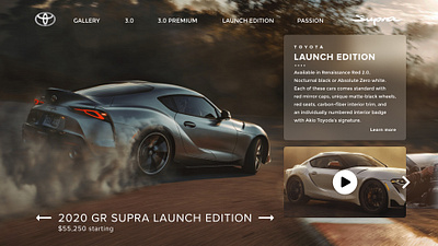 2020 Supra GR Launch Edition branding design minimal typography ui ux web website