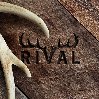 Rival Antler Chews Logo antler antlers brand chews consumer deer food hipster horns logo mockup natural nature pet product retro rival wood