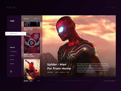 Daily UI Challenge Day #25 challenge dailyui day 25 design tv app ui ux