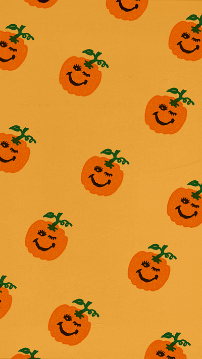 Pumpkin Pattern 60s 70s camp halloween illustration retro spooky stoner surf vintage