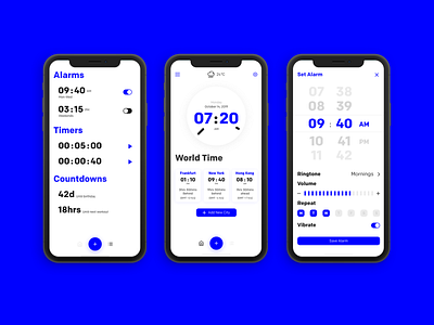 The Clock App adobe xd app app design branding clock clock app clock ui kit illustration ios mockups redesign ui design ui kit ui ux ui ux designer uidesign ux design