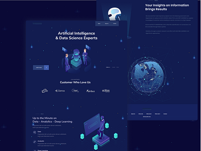 scientific artificial intelligence website artificial intelligence colorful dark data science design gradient illustration landing scientific ui ux