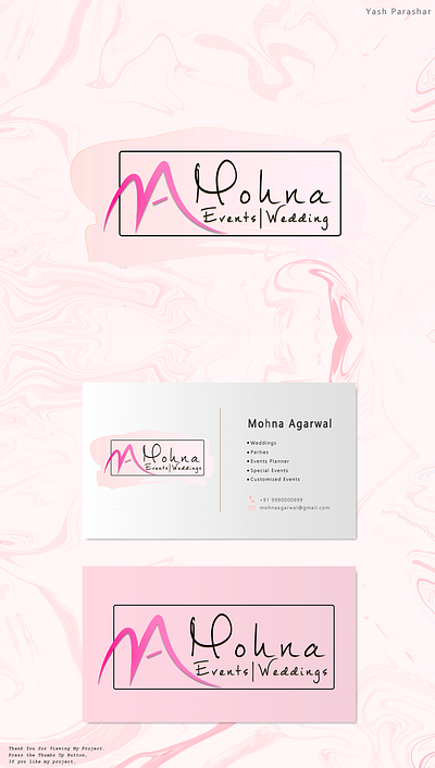 Mohna Agarwal Logo branding clean design event events idenity identity identity branding identity designer illustration logo logo design logo type logodesign logos logotype photoshop pink vector wedding