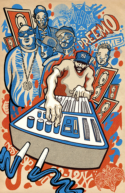 DJ Premier design hip hop illustration music