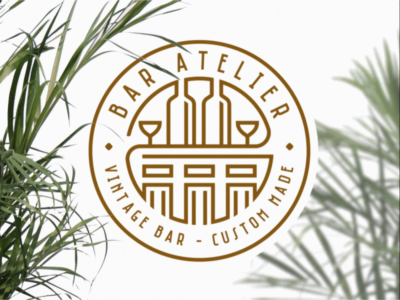 Bar Atelier Logo bar branding carpentry cichos cocktail cocktails drinkbar logo logodesign logotype outline outlined outlines szczecin vintage vintage logo woodwork