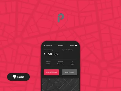 ParkIt UI Kit - For Sketch [ Free ] app free sketch freebie mobile ui resource uikit uikits