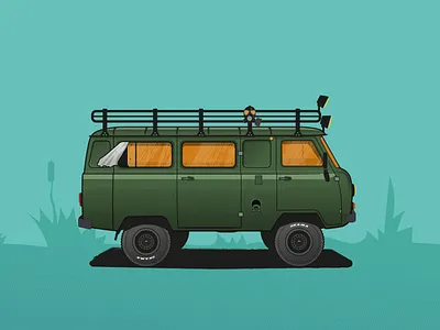 UAZ-452 / Buhanka 4x4 buhanka business card car danger design graphic illustration illustrator ishu offroad russia sovietunion texture uaz uaz452 vector