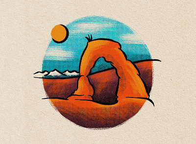 Arches National Park arches design drawing icon illustration national park nature procreate texture utah