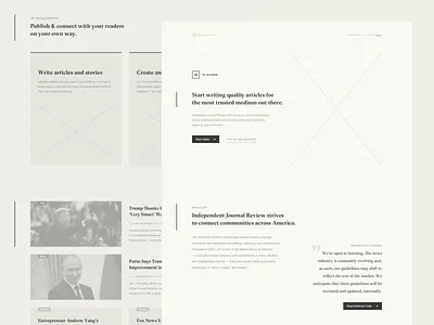 IJR — Landing authors clean experience fake news ijr journalist medium news onboarding politics product product design signup user user experience user flow ux web wireframes writers