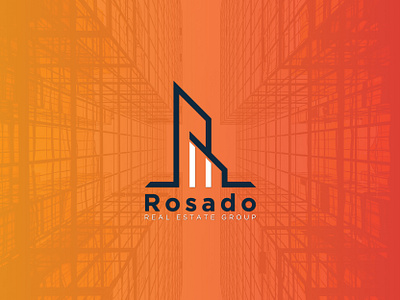 Rosado Real Estate logo branding design home icon illustration logo logotype minimal real estate typography