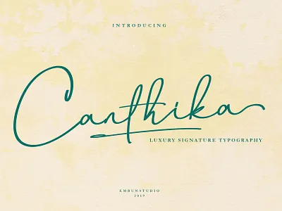 Canthika Luxury Signature Font business font font design hand lettering handwriting handwritten logo modern typeface typography